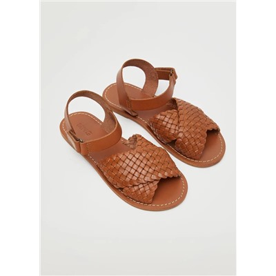 Sandalia trenzada piel -  Niña | MANGO OUTLET España