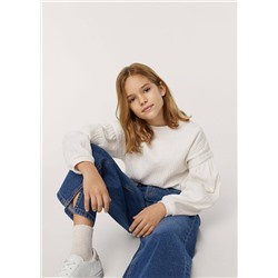 Sudadera textura manga abullonada -  Niña | MANGO OUTLET España
