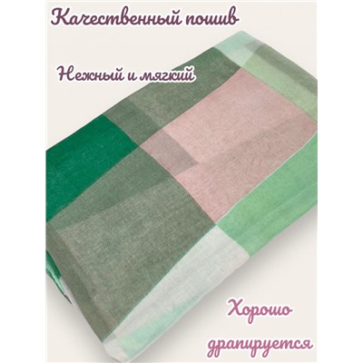 Палантин из вискозного хлопка Клетка Арт 3
