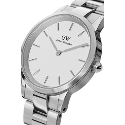 Reloj de cuarzo de acero Iconic Link - 32 mm - Plateado y blanco