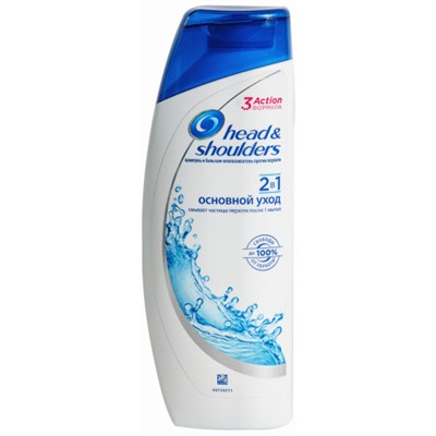 Шампунь-бальзам для волос Head and Shoulders (Хед Энд Шолдерс) Основной уход 2 в 1, 400 мл