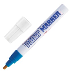 Маркер-краска лаковый (paint marker) MUNHWA, 4 мм, СИНИЙ, нитро-основа, алюминиевый корпус, PM-02