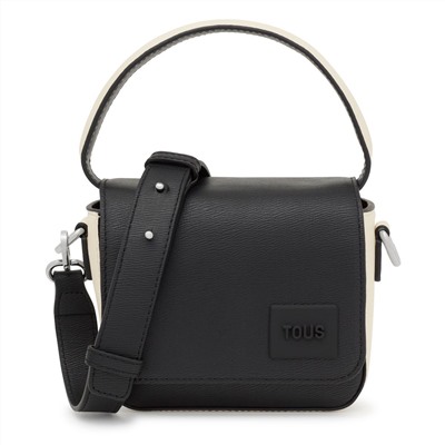 Bolso bandolera - negro y beige