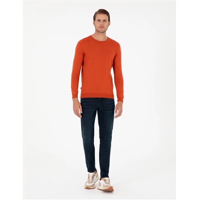 Orange Slim Fit Bike Bike Basic Knitwear Kazakh