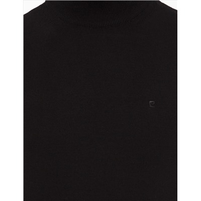 Black Slim Fit Half Fisherman воротник базовый вязаный свитер