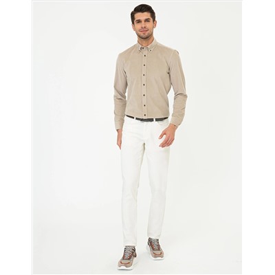 Ecru Slim Fit Canvas брюки