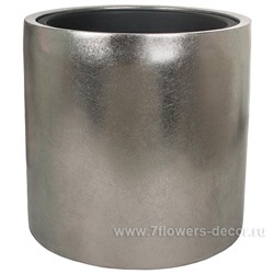 Кашпо полистоун Nobilis Marco "Pa-darksilver Cylinder", D41хH40 см с тех.горшком
