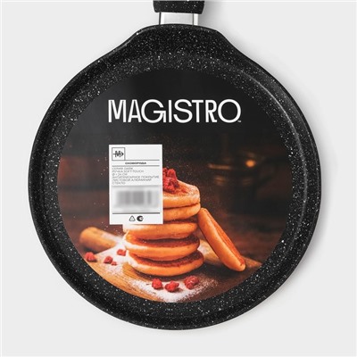 Сковорода блинная Magistro Dark, d=24 см, ручка soft-touch, антипригарное покрытие, индукция, чёрная
