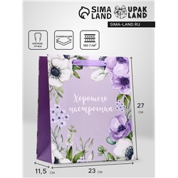 Пакет подарочный вертикальный «Хорошего настроения»,   ML 23 × 27 × 11.5 см