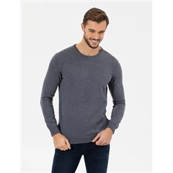 Серый меландж Slim Fit Bicycle воротник основной трикотаж казах