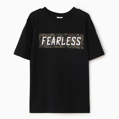 Футболка мужская FEARLESS, цвет чёрный, размер 52