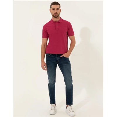 Fuchsia Slim Fit Polo Yaka Basic t -Fish