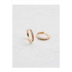 Серьги-кольца из смешанного багета с камнями 23SX810003