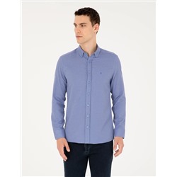 Blue Oxford Slim Fit рубашка с длинным рукавом