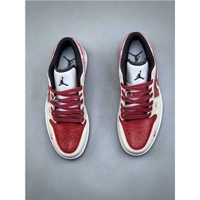 Баскетбольные кроссовки Air Jordan 1 Low, выполненная по индивидуальному заказу синхронизация Года змеи