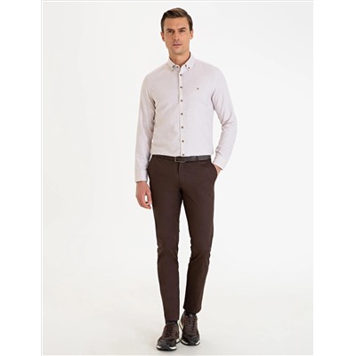 Brown Slim Fit Canvas Bloys
