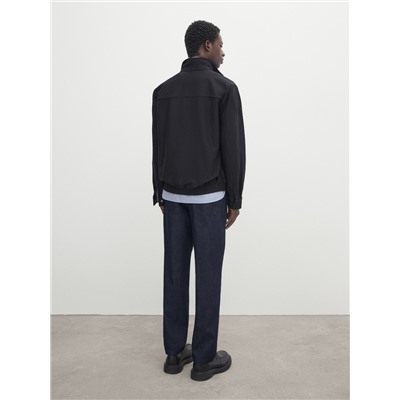 Chaqueta bomber sarga cuello camisero