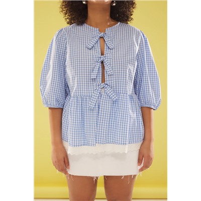 Blue Plaid/Pötikareli Bow Subl