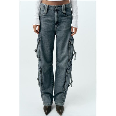 JEANS TRF CARGO TIRO MEDIO
