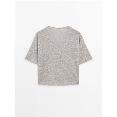 Short sleeve T-shirt 100% linen melange