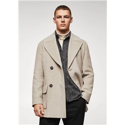 Abrigo lana cruzado -  Hombre | MANGO OUTLET España