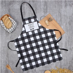 Фартук Доляна Best man black, 70×60 см, рогожка,100% хл, 160 г/м²
