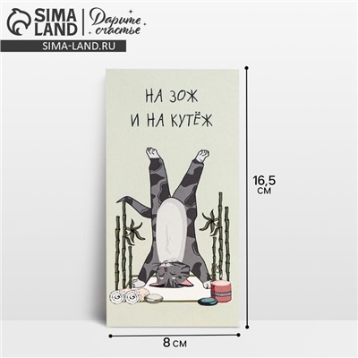 Конверт для денег «На ЗОЖ и кутеж», 16.5×8 см