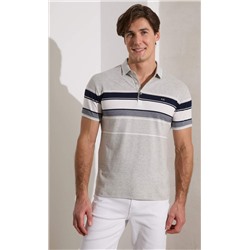 Футболка-поло F411-07-5174 grey melange
