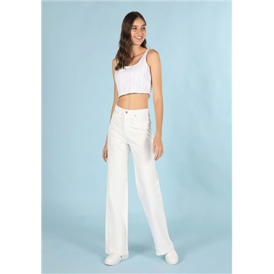 Slim Fit Woman White Flor
