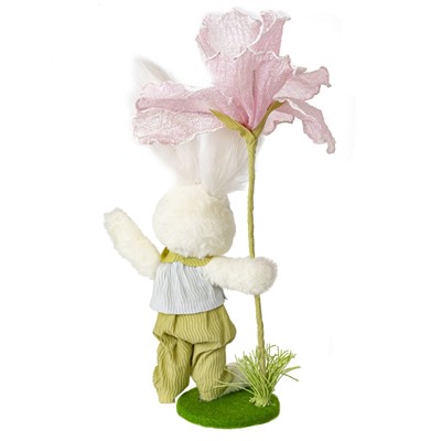 Фигурка декоративная "Заяц с цветком", L14,5 W13 H39 см
