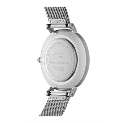 Reloj de acero Sterling - 32 mm - Plateado y negro