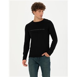 Black Slim Fit Bike Yaka Knitwear свитер