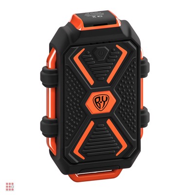 Аккумулятор мобильный, 10000 мАч, USB, 2А, защита IP67, фонарик, Чёрный