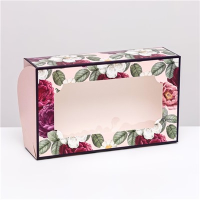 Коробка складная с окном под зефир FOR YOU, 25×15×7 см