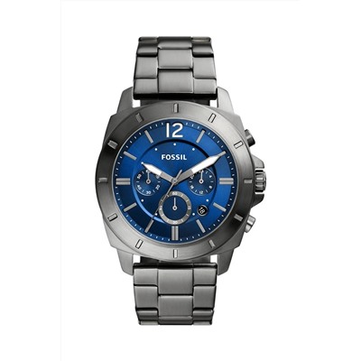 Reloj de cuarzo de acero Privateer - Cronógrafo - Gris oscuro y azul