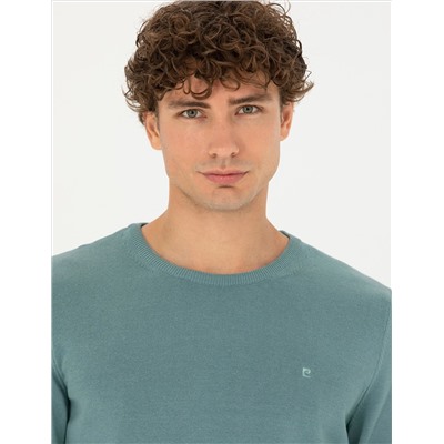 Темная мята Slim Fit Bike Neck Basic Knitwear Kazakh