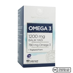 NaturalNest Omega 3 1200 мг рыбьего жира 60 капсул