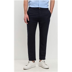 Брюки лен F211-0871 navy