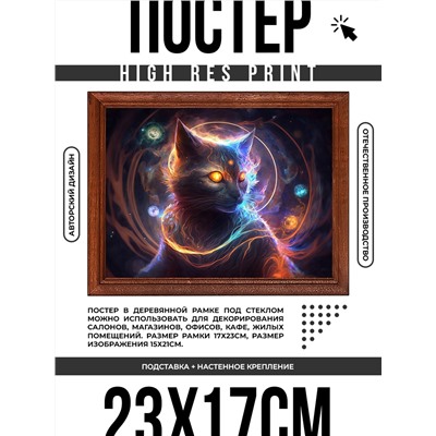 POSG-0305 Постер в рамке 23x17см Кот маг