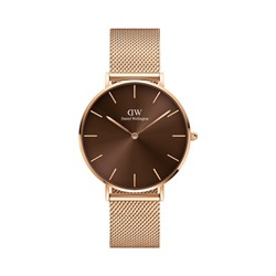 Reloj de cuarzo de acero Petite Amber 36 mm - Dorado y marrón