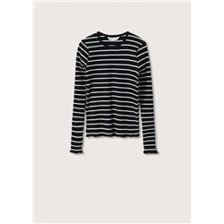 Camiseta manga larga canalé -  Niña | MANGO OUTLET España