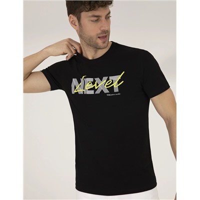 Black Slim Fit Print Print Cycling Bike T -For