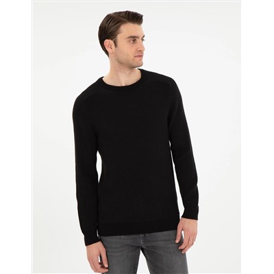 Black Slim Fit Bike Yaka Knitwear свитер