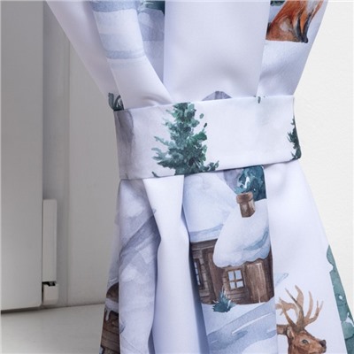 Комплект штор для кухни с подхватами Forest animals 145×180 см-2 шт., габардин