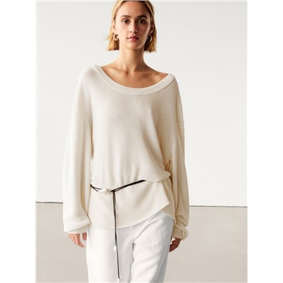 Oversize purl knit sweater