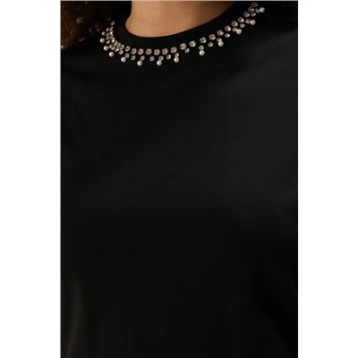 Футболка Black Collar Fit 100 %хлопковая вязание футболка большого размера TBBSS25BF00021