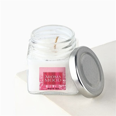 Свеча ароматическая «Aroma mood» аромасвеча, аромат белый чай, 5,3 х 5,8 см