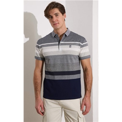 Футболка-поло F211-07-564b grey melange