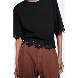 LACE COTTON T-SHIRT