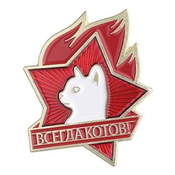 ZN122 Значок Всегда котов!, 3х2см